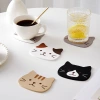 "2024PVC Light luxury cat-shaped cute coasters, anti-slip coasters, bowl MATS, teacup MATS, heat-insulating coasters. Specification image